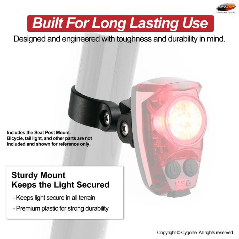 Cygolite Seat Post Mount for Hypershot, Hotshot Pro, and Hotshot Bicycle Taillight Series with Hard Mounts - Image 3